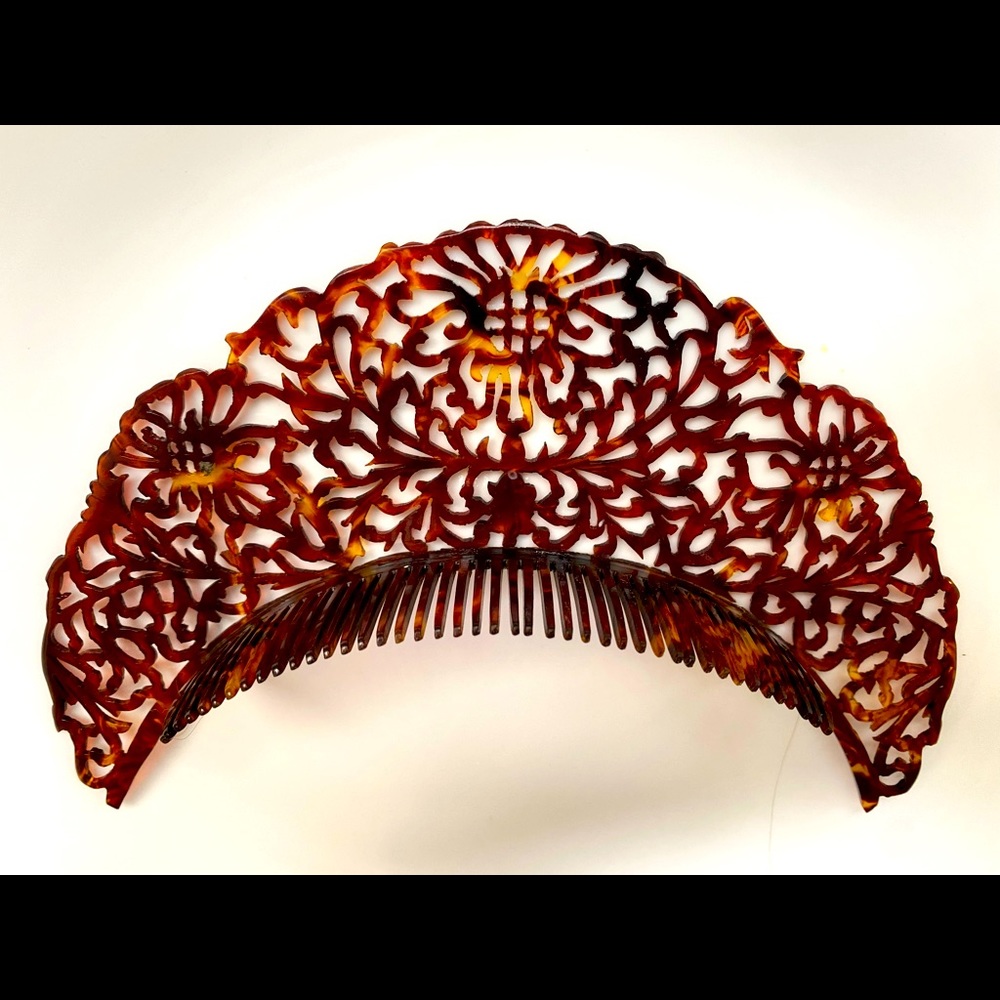 Vintage Spanish Tortoise Hair Comb Large -  one of a kind from Spain